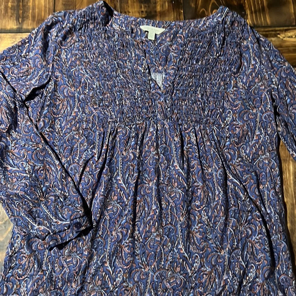 Size Small Lucky Brand long sleeved paisley boho top EUC